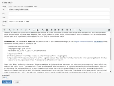 A-Mail for Jira for Atlassian — screenshot