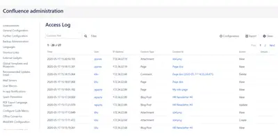 Access Log for Confluence for Atlassian — screenshot