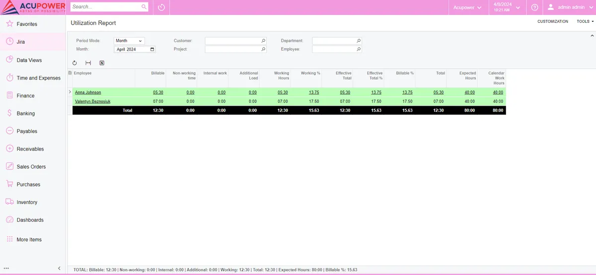 Acumatica Integration — screenshot from the Atlassian Marketplace listing