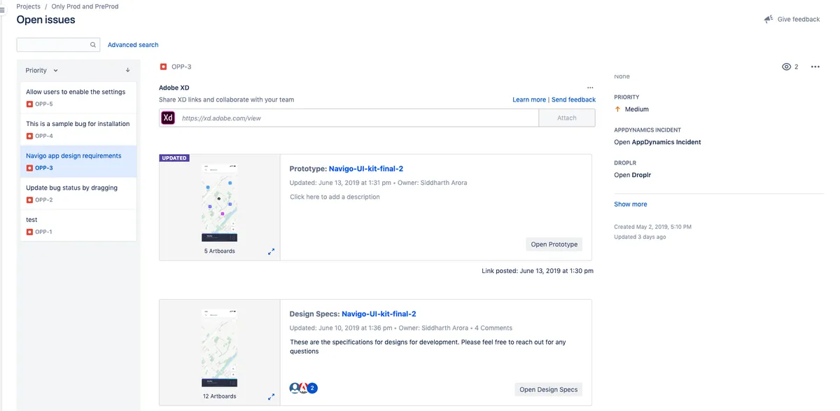 Adobe XD for Jira — screenshot from the Atlassian Marketplace listing