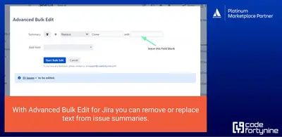 Advanced Bulk Edit for Jira (Bulk Change Text, Field Values) for Atlassian — screenshot