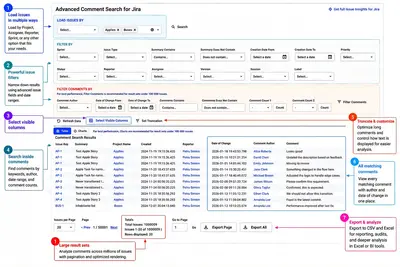 Advanced Comment Search for Jira for Atlassian — screenshot