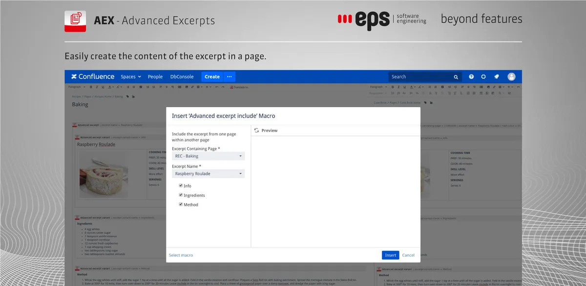 Advanced Excerpts (Micro Templates) — screenshot from the Atlassian Marketplace listing