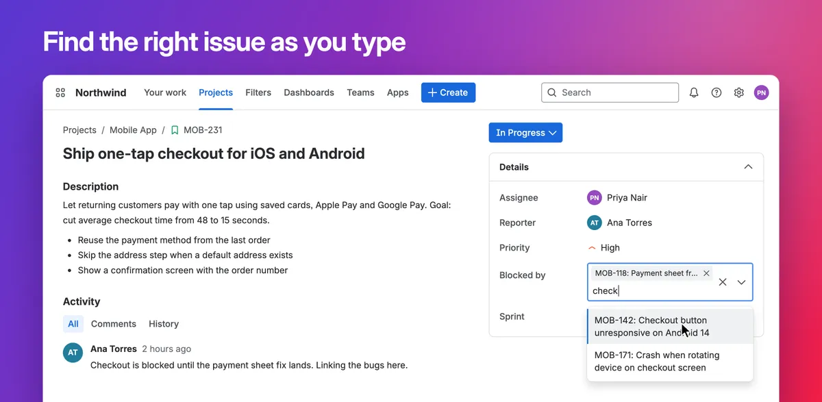 Advanced Issue Picker — screenshot from the Atlassian Marketplace listing
