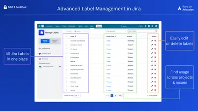 Advanced Label Manager for Jira for Atlassian — screenshot