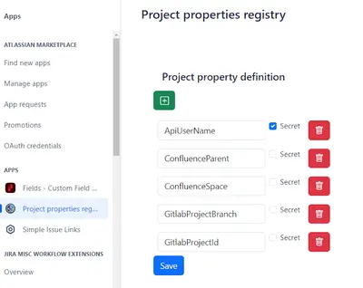 Advanced Project Properties for Atlassian — screenshot