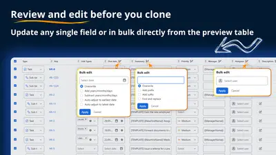 Advanced Template Cloner for Jira for Atlassian — screenshot