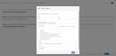 Advanced YouTube and Vimeo Integration for Atlassian — screenshot