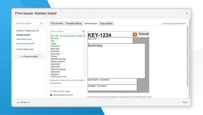 Agile Cards - Print Issues from Jira for Atlassian — screenshot