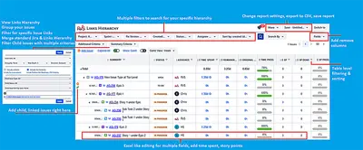 Agile Tools-Epic Tree, Links Tree, Time in Status & Worklogs for Atlassian — screenshot
