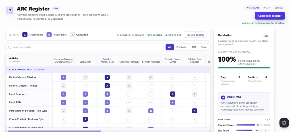 AgileARC for Jira — screenshot from the Atlassian Marketplace listing