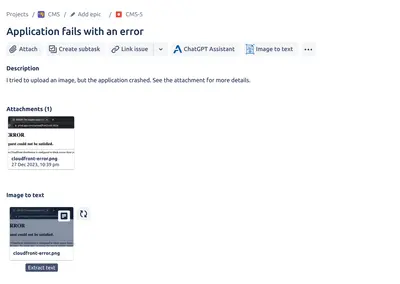AI Image to Text for Atlassian — screenshot