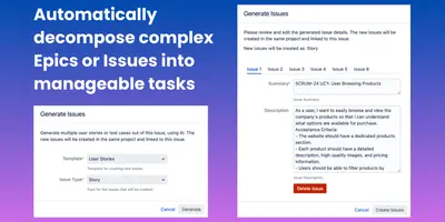 AI Issue Breakdown Assistant for Jira (Cloud & Private AI) for Atlassian — screenshot