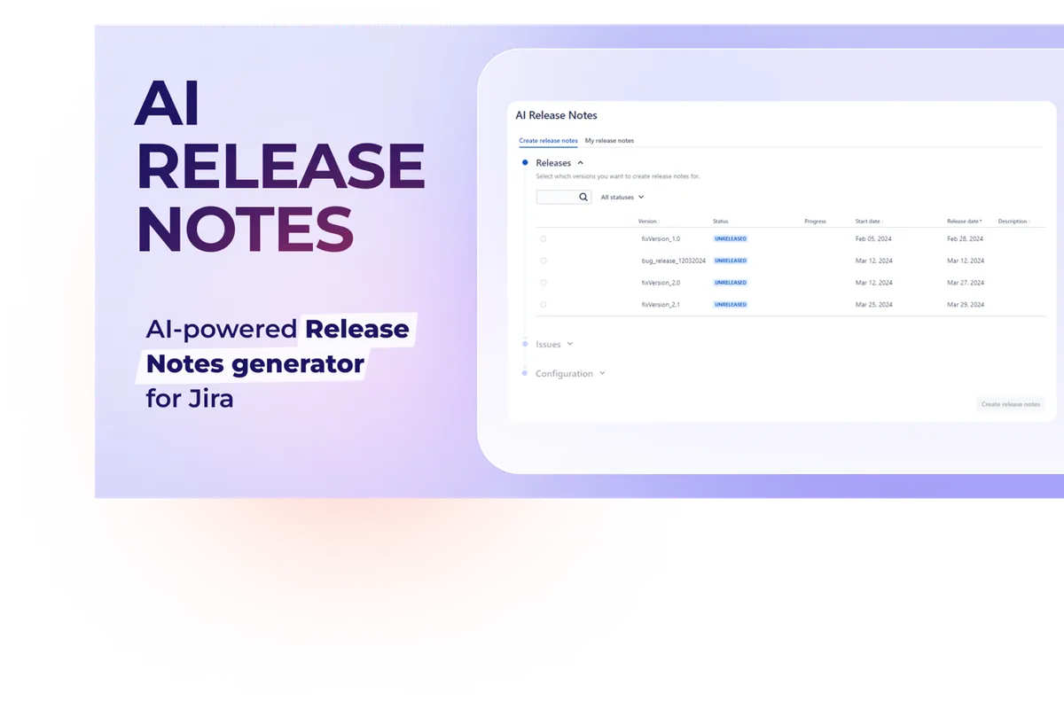 AI Release Notes — screenshot from the Atlassian Marketplace listing