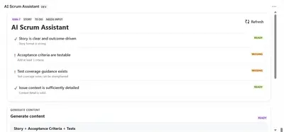 AI Scrum Assistant for Atlassian — screenshot