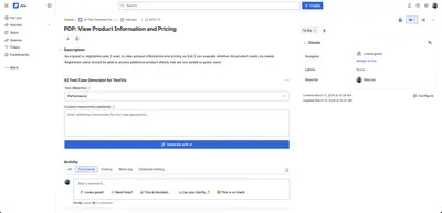 AI Test Case Generator for TestVia for Atlassian — screenshot