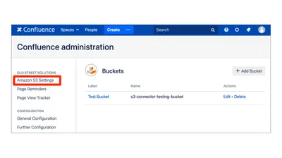 Amazon S3 Connector for Confluence for Atlassian — screenshot