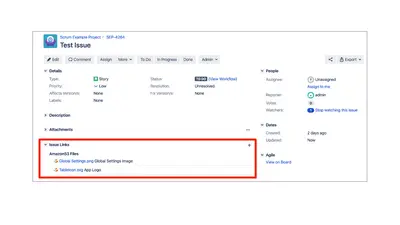 Amazon S3 Connector for Jira for Atlassian — screenshot
