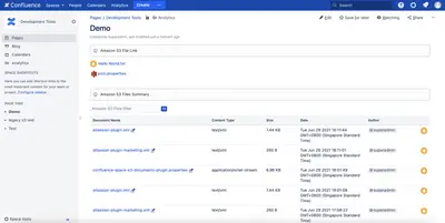 Amazon S3 Files for Confluence for Atlassian — screenshot