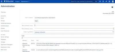 Anomaly Detection Plugin for Bitbucket for Atlassian — screenshot