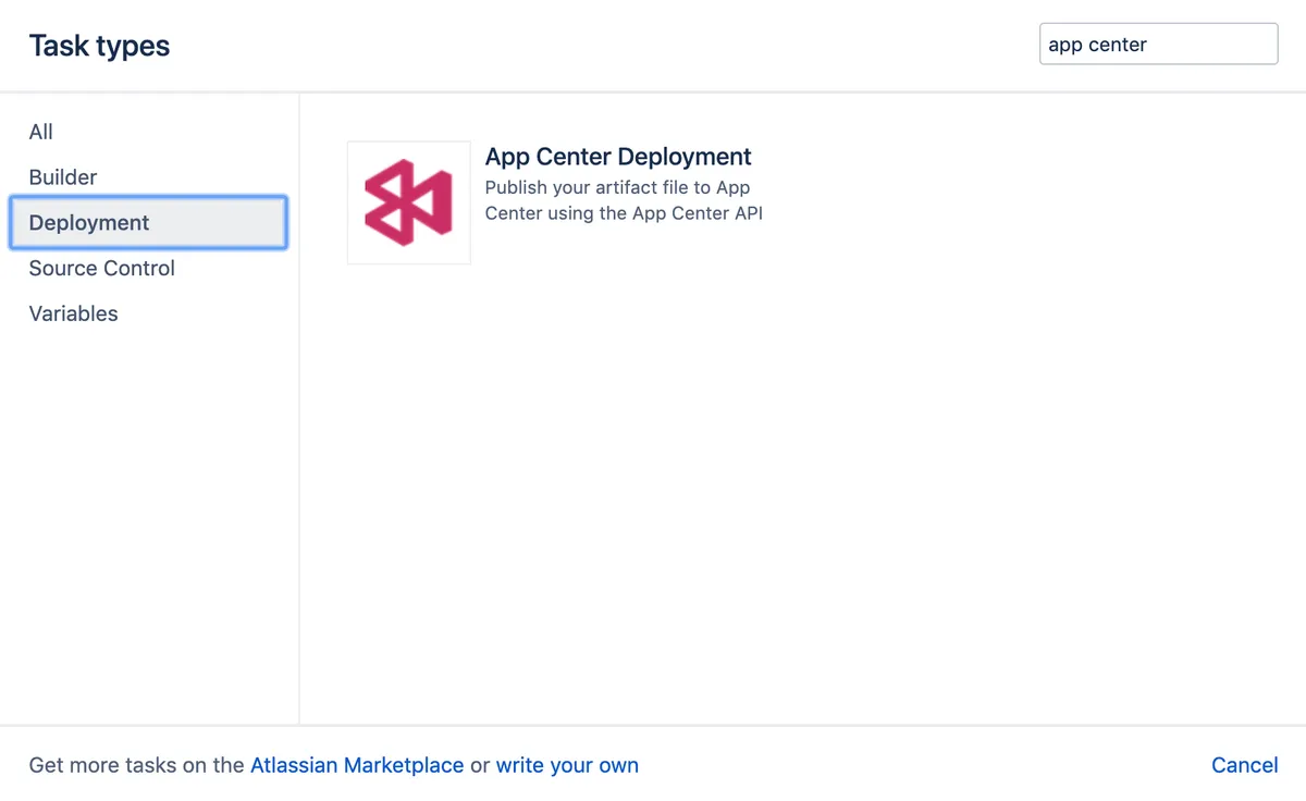 App Center Plugin — screenshot from the Atlassian Marketplace listing