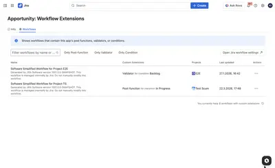 Apportunity: Workflow Extensions for Atlassian — screenshot
