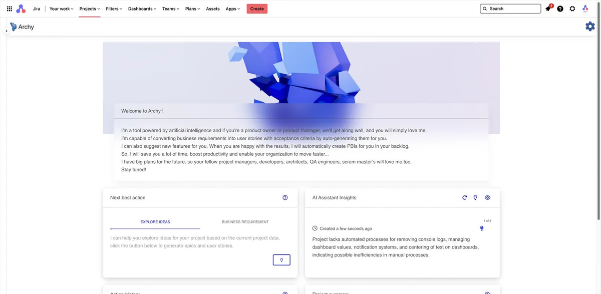 Archy - AI Assistant — screenshot from the Atlassian Marketplace listing