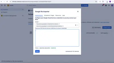 Asset Importer: Google sheet and drive file import for Atlassian — screenshot