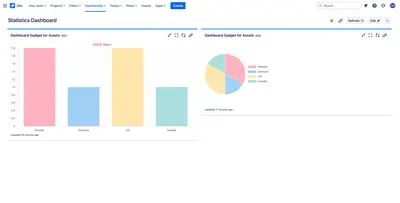 Asset Studio (Jira Gadget) Your Data in Tables & Charts for Atlassian — screenshot