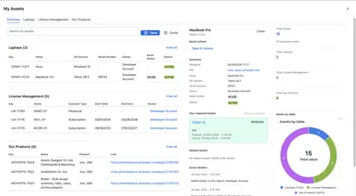 Assets Gadgets for Jira & JSM (Dashboards, Portal view, AQL) for Atlassian — screenshot