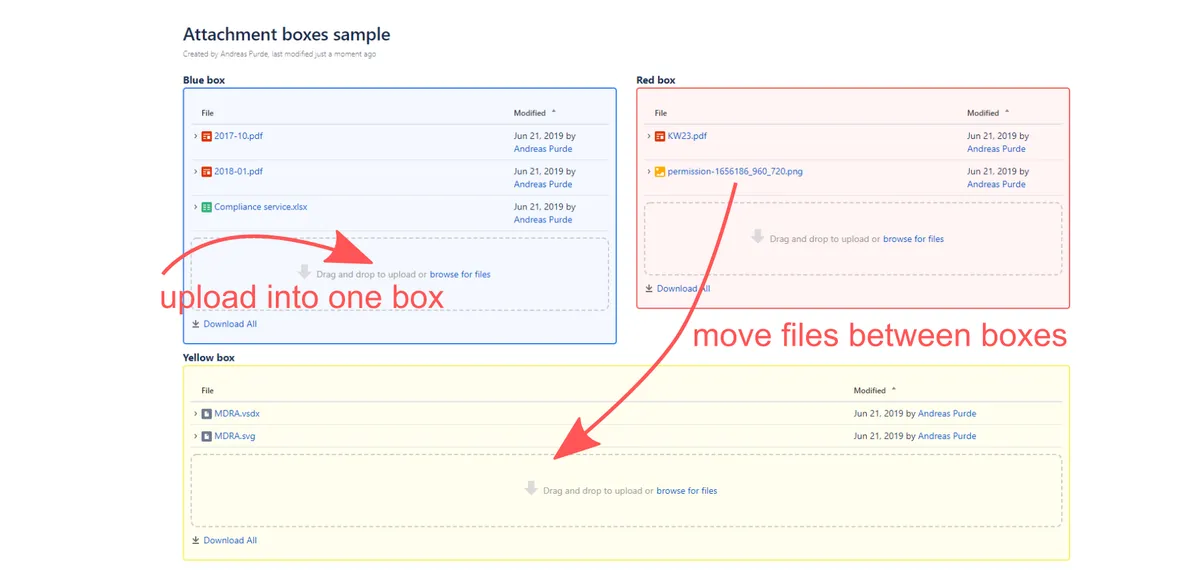Attachment Boxes — screenshot from the Atlassian Marketplace listing