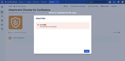 Attachment Checker for Confluence for Atlassian — screenshot
