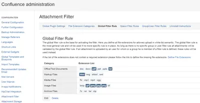 Attachment Filter for Confluence for Atlassian — screenshot