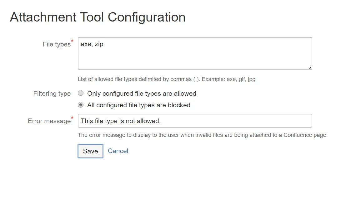 Attachment Filter Tool — screenshot from the Atlassian Marketplace listing