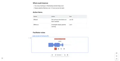 Audio Recorder for Confluence for Atlassian — screenshot