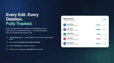 Audit Log for Confluence (Pages, Blogs & Attachments) for Atlassian — screenshot