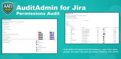 AuditAdmin for Jira (Access, Users, Groups, Roles & Access) for Atlassian — screenshot