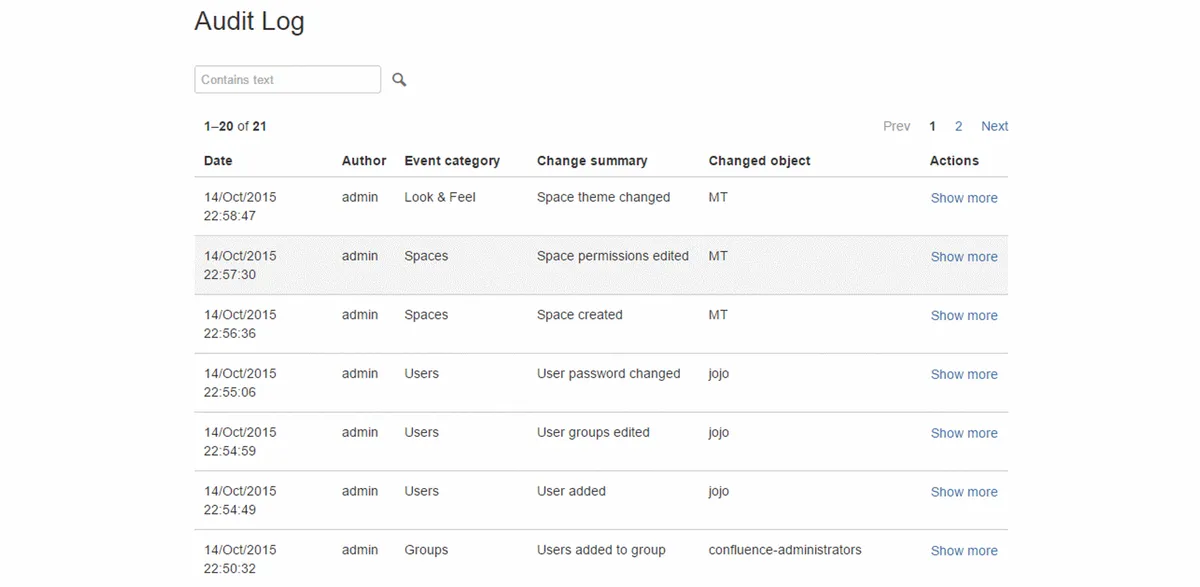Auditor for Confluence — screenshot from the Atlassian Marketplace listing