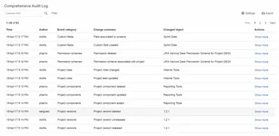 Auditor for Jira for Atlassian — screenshot