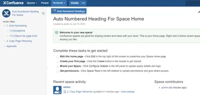 Auto Numbered Headings for Atlassian — screenshot