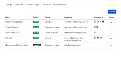 Automated Release Notes for Atlassian — screenshot