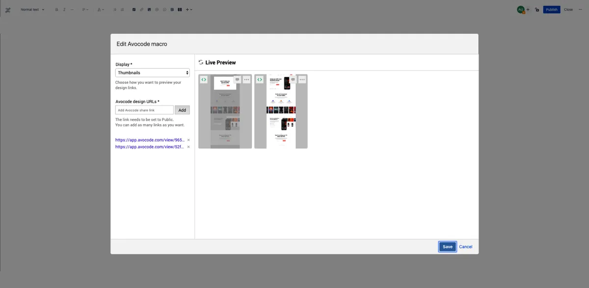 Avocode for Confluence — screenshot from the Atlassian Marketplace listing