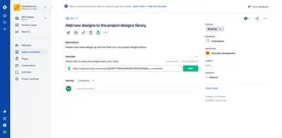 Avocode for Jira for Atlassian — screenshot