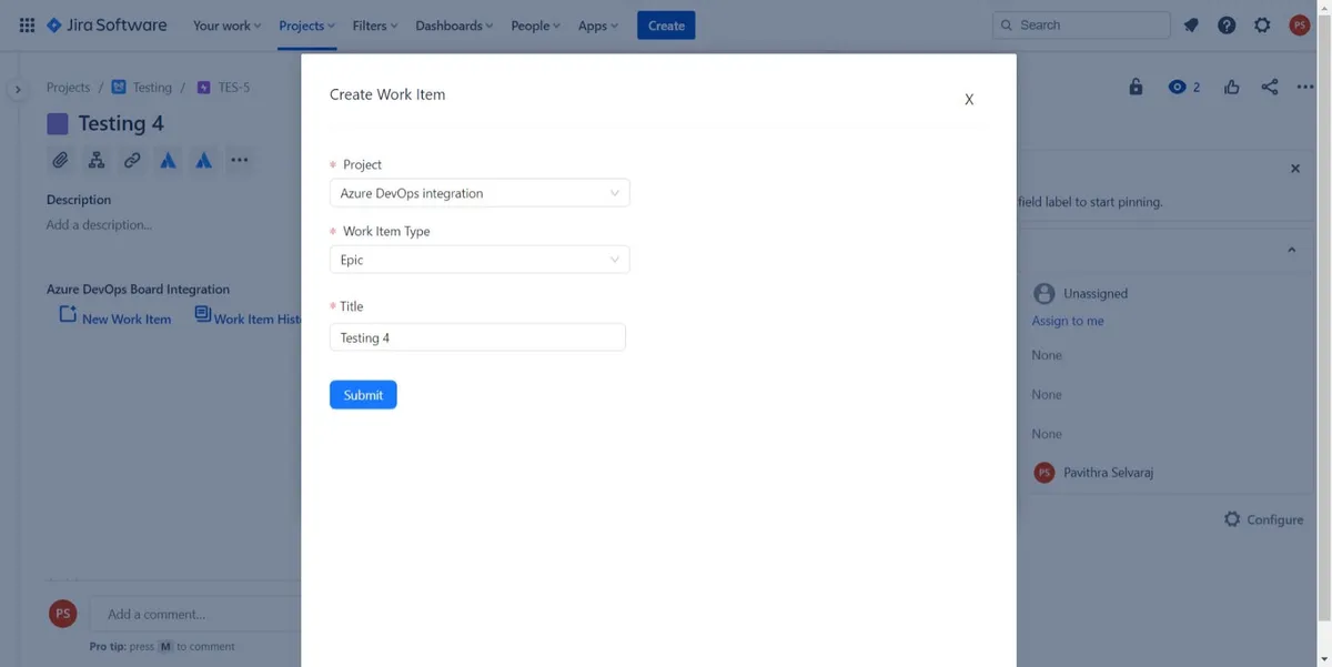 Azure DevOps Board Integration — screenshot from the Atlassian Marketplace listing