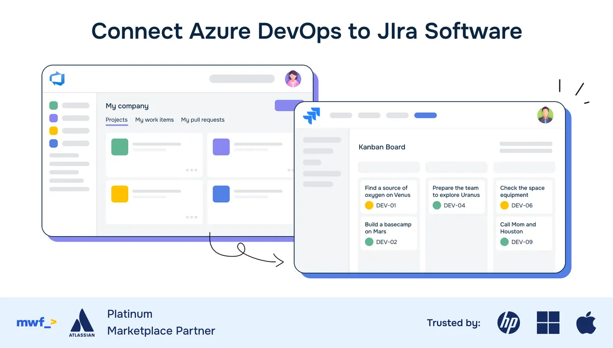 Azure DevOps for Jira — screenshot from the Atlassian Marketplace listing