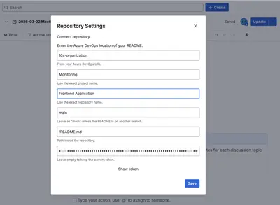 Azure DevOps README and md files for Confluence for Atlassian — screenshot