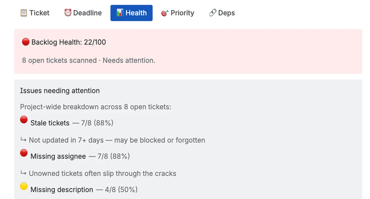 Backlog Buddy — screenshot from the Atlassian Marketplace listing
