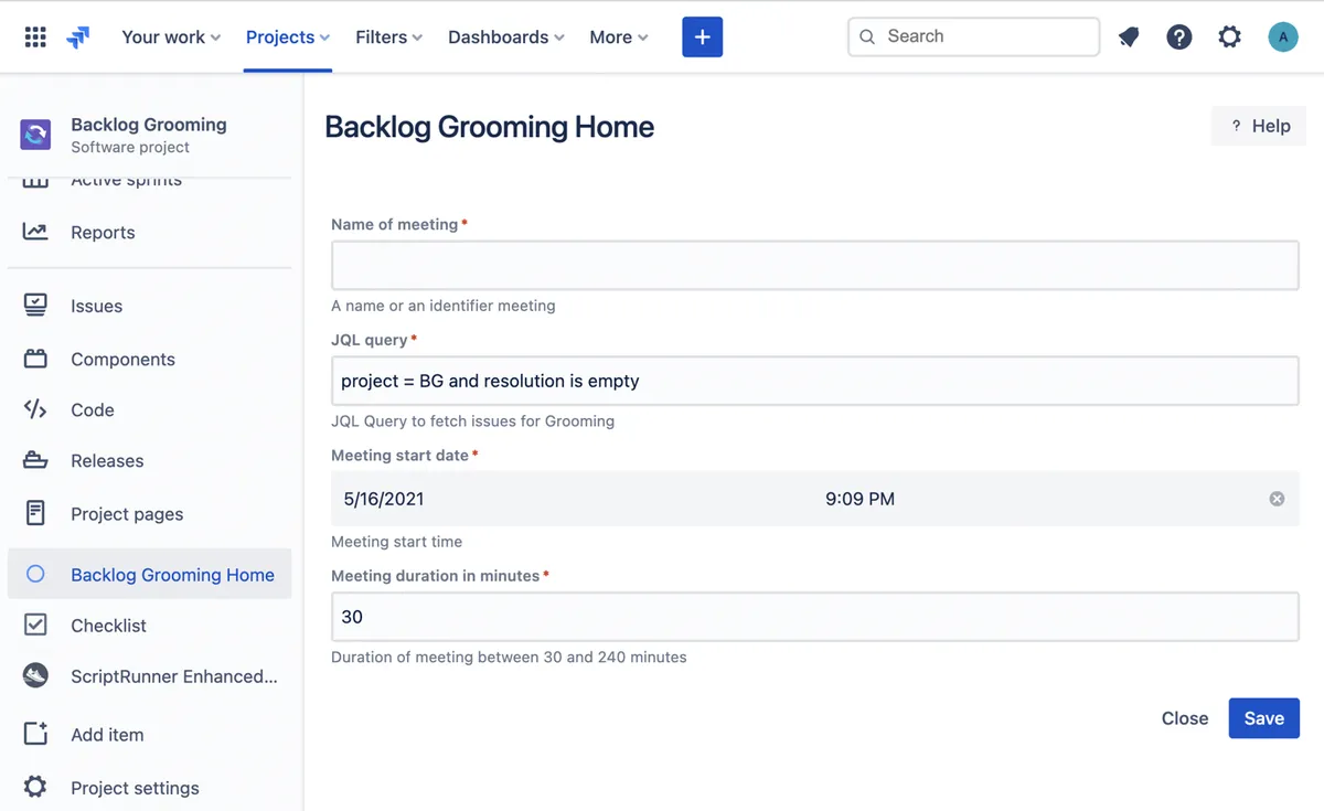 Backlog Grooming — screenshot from the Atlassian Marketplace listing