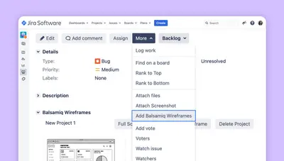 Balsamiq Wireframes for Jira Data Center for Atlassian — screenshot