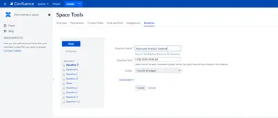Baselines for Confluence for Atlassian — screenshot